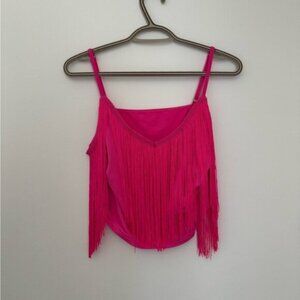 SHEIN Bright Pink Fringe Camisole